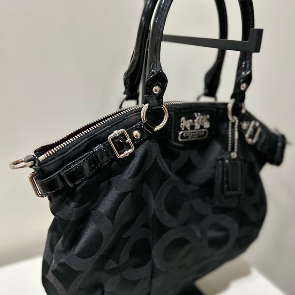 Coach Black Satchel with Signature Design - Picture 2 of 8